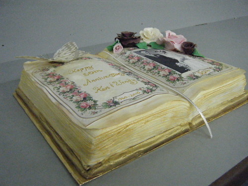 view large 50th Wedding Anniversary Book Cake