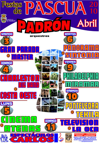 Padrón - 2010 - Festas de Pascua - orquestras - cartel