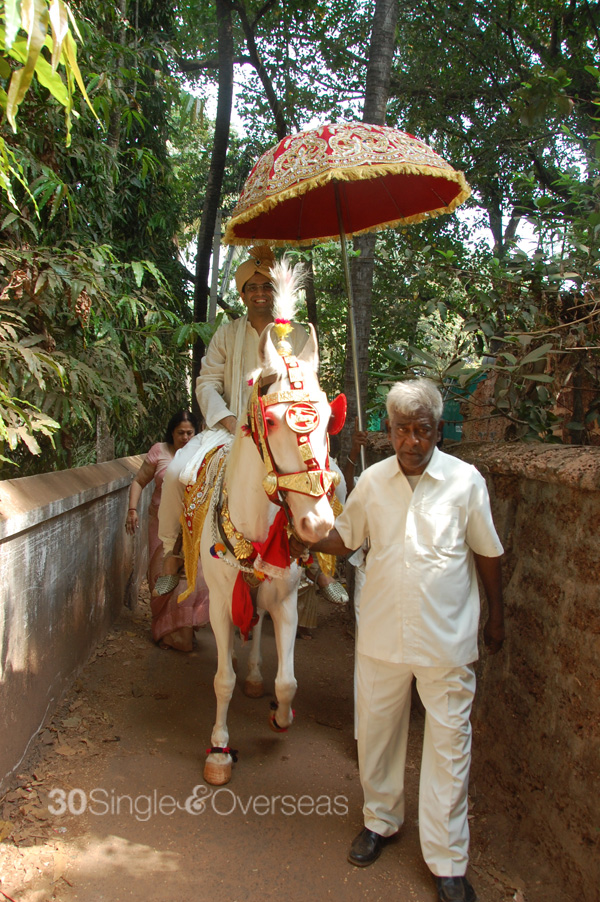 On a horse to wed the bride