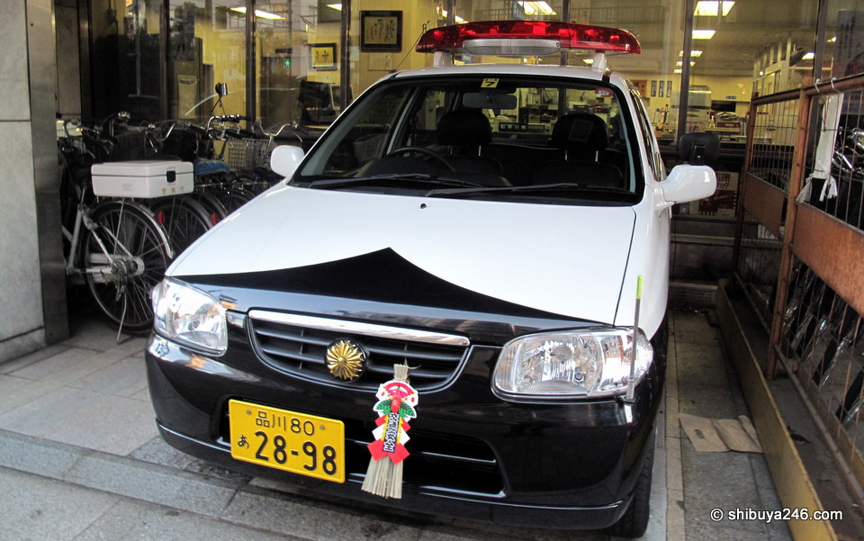 Even the Police cars get dressed up at New Year.