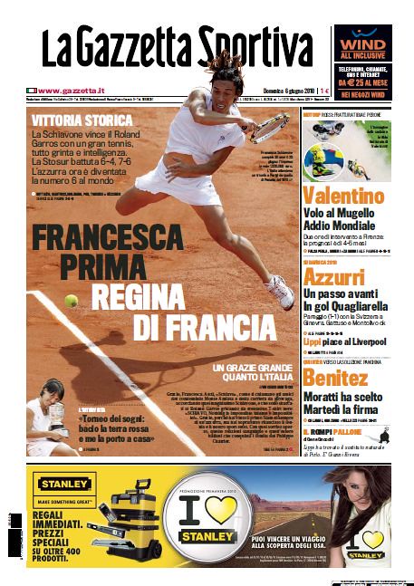 La Gazzetta Sportiva - Francesca Schiavone