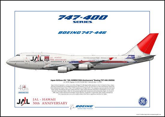 Japan Airlines-JAL JAL-HAWAII 50th Anniversary Boeing 747-446 JA8906