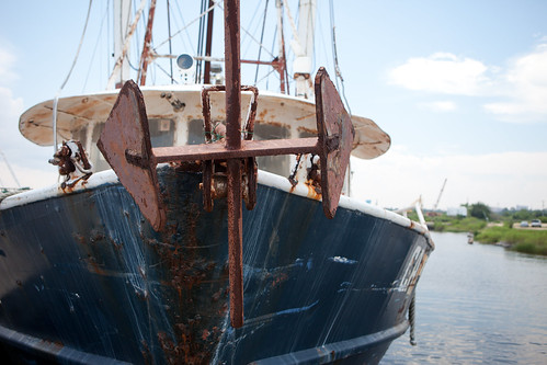 Unused fishing boats in Biloxi, Mississippi - TEDx Oil Spill Expedition