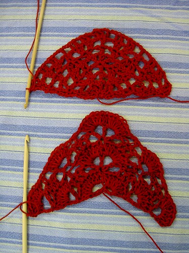 Red Vamp CAL shawls