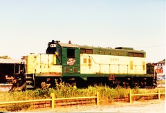 Chicago & NorthWestern Railroad EMD GP-7 road switcher. Sterling Illinois. September 1985.