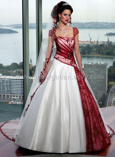 Options Red Embroidery Wedding Dresses and Other Colors