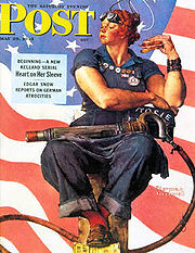 The Saturday Evening Post with Norman Rockwell's "Rosie the Riveter" as cover.