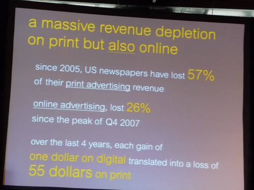 Massive revenue depletion in print and online news