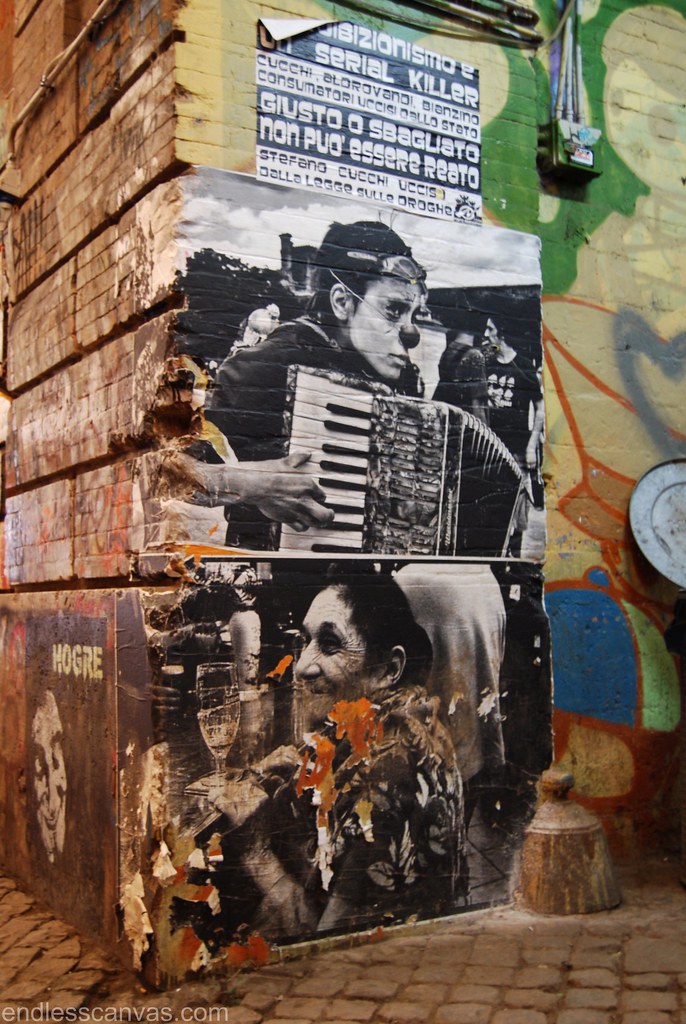Wheat Paste Photography Street Art in Rome Italy. 