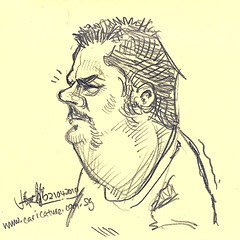 quick mini sketch of caricaturist Mike Roate