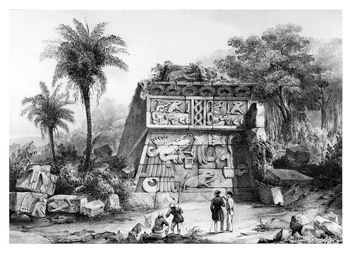 026-Ruinas de la piramide de Xochicalco-Voyage pittoresque et archéologique dans la partie la plus intéressante du Mexique1836-Carl Nebel