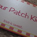 Closeup Pink & Yellow Candy Stripe Sign/Tag for Wedding Candy Buffet on Shimmer Paper