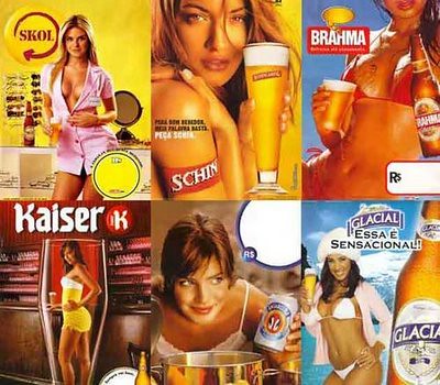 Cerveja, mulher e objetos