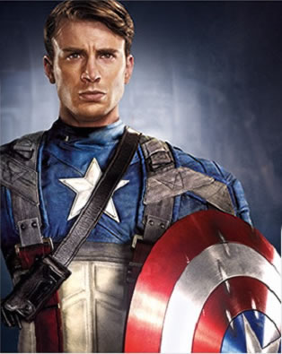 Chris Evans dressed as Captain America