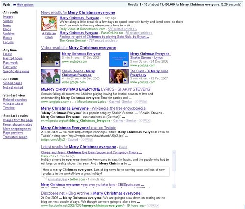 Realtime Twitter Search Result on Google