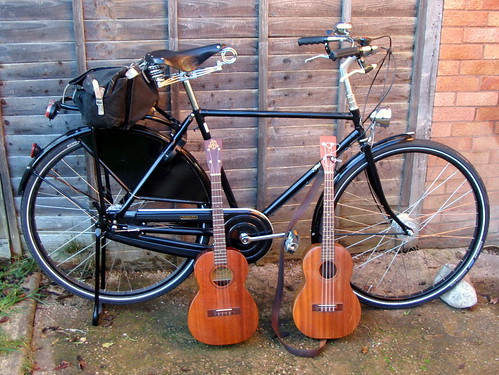 Pahley Roadster and Baritone ukuleles by Bicycle and Ukulele