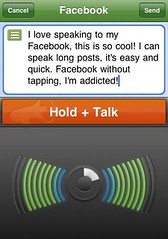 Speak as long as you like to update your Facebook with ShoutOUT by Promptu