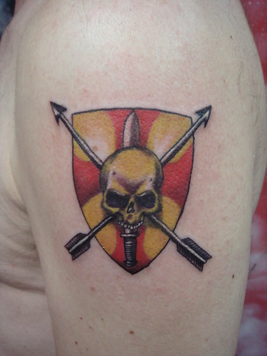 skull on shield (Dejavu Tattoo Studio Chiangmai Thailand) tribal tattoo