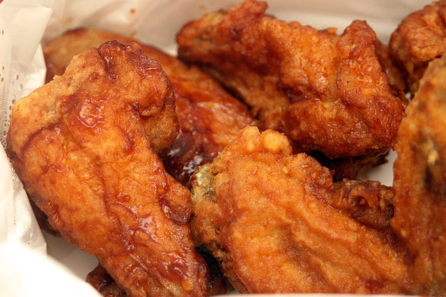 Bonchon Crispy Chicken with either soy garlic or spicy hot sauce