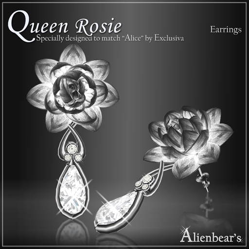 Dark Queen Rosie earrings white