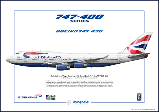 British Airways Rugby World Cup 2003 - Sweet Chariot Boeing 747-436 G-CIVI