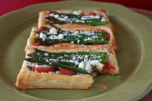 Asparagus, Tomato & Feta Cheese Puff Pastry Tart Recipe