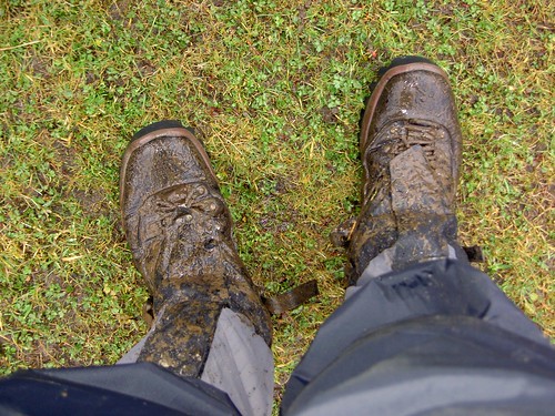 The state of my boots and new gaiters after all that mud