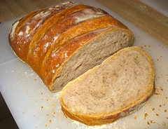 Peasant-style loaf with wheat germ.