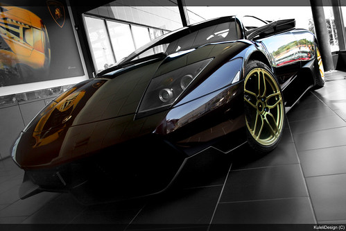 Lamborghini Murcielago LP670 SV dark brown with golden rims life is good