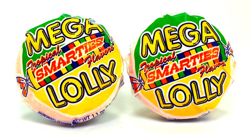 Smarties Candy Roll. MEGA Tropical Smarties Lolly