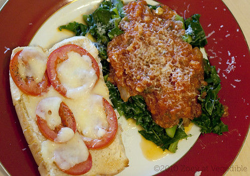 Steamed Greens & Tomato Sauce