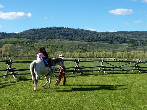 MC and Harper loved riding Freckles at the Diamond Cross Ranch.