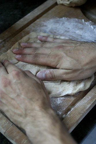 making pizza dough