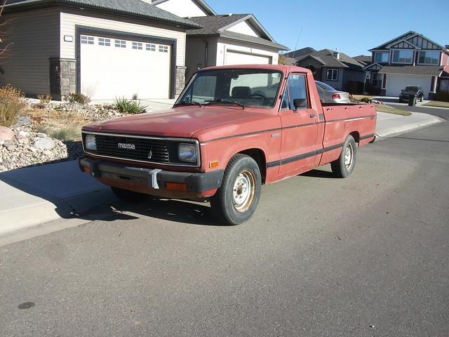 red truck mazda bseries b2000