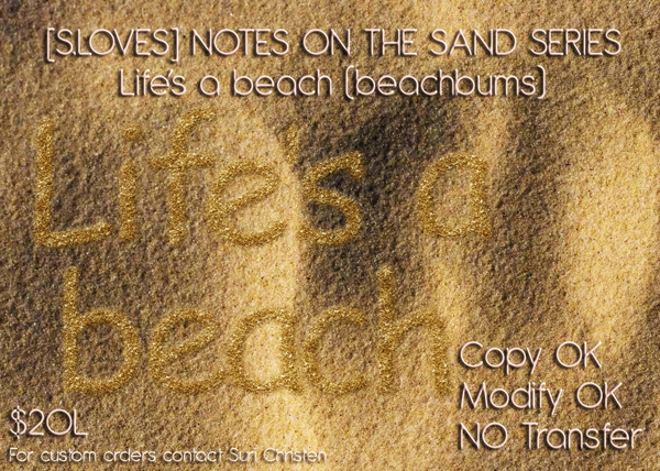 S.LOVES NOTES ON THE SAND WRITING SERIES