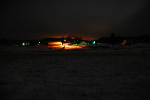 Night view of the farm