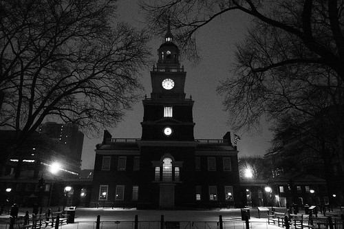 snow, independence hall