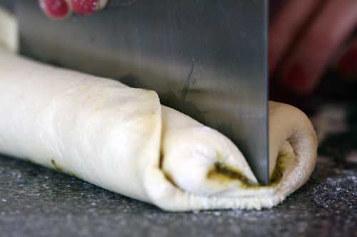 cutting rolled dough