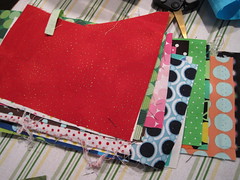 more polka dot fabric waiting to be made into pieces of the dresden plate block