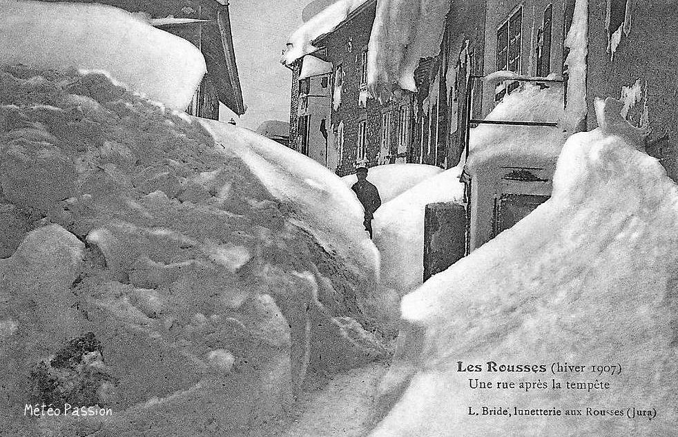 Les Rousses après une tempête de neige fin janvier 1907