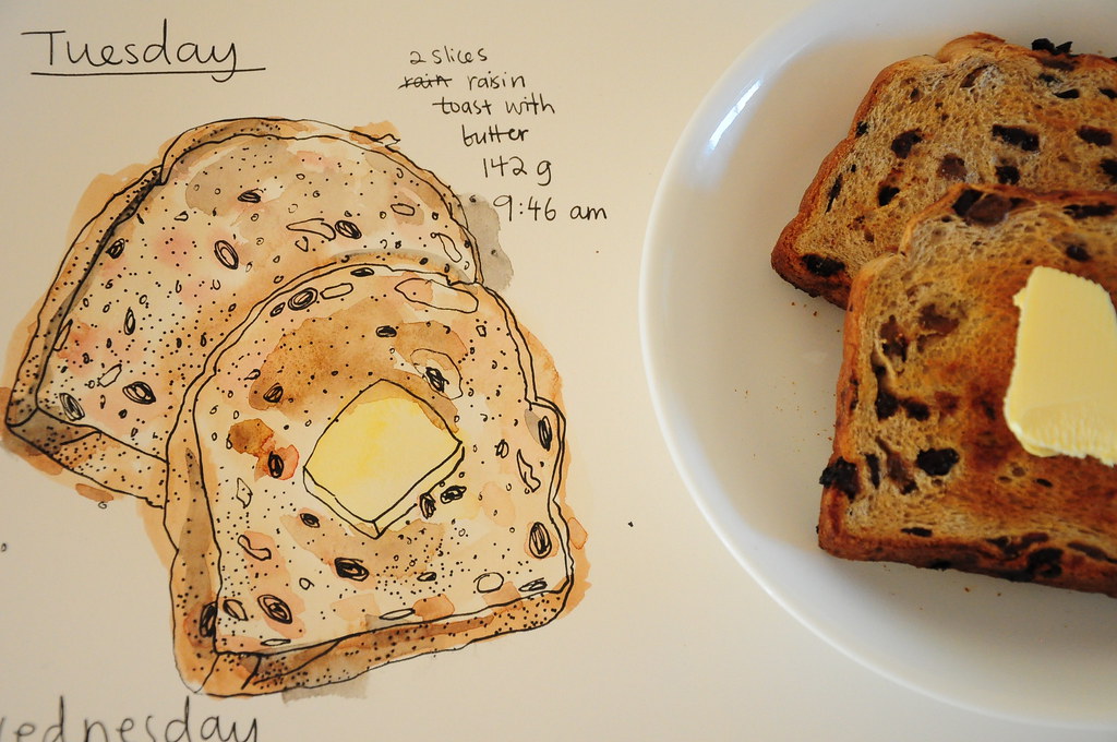 Raisin Toasts with lots of butter