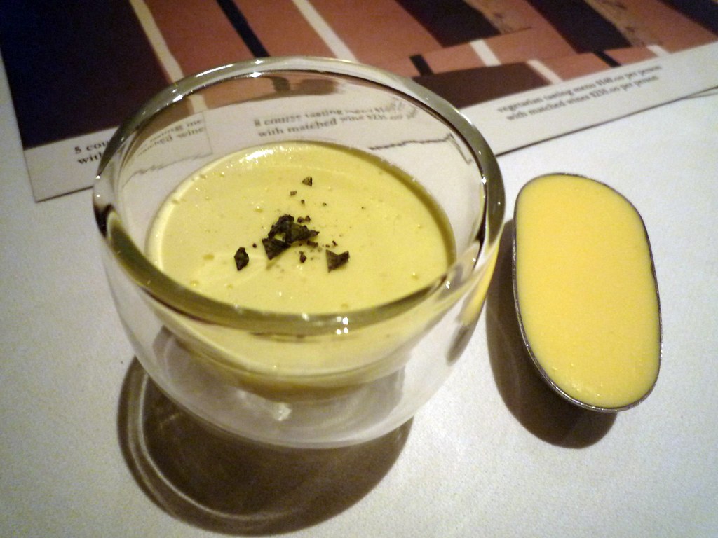 Olive oil emulsion and smoked butter