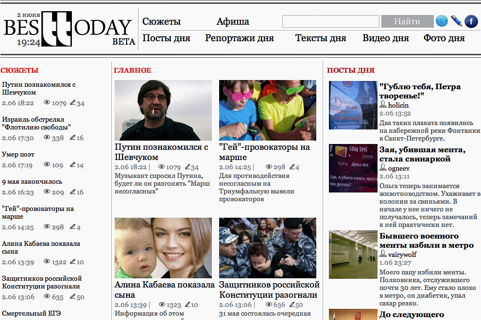 : besttoday.ru, Homepage