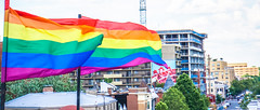 2017.07.02 Rainbow and US Flags Flying Washington, DC USA 6853