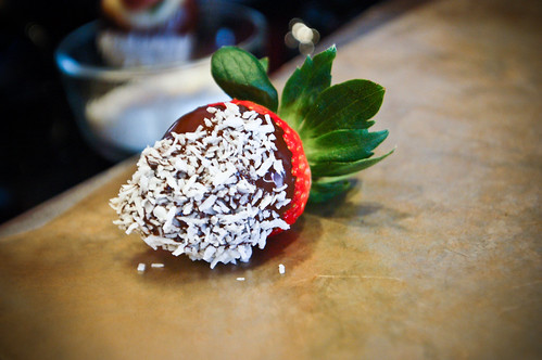 Coconut/chocolate covered strawberries