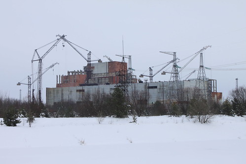 Unfinished reactors 5 and 6 at the Chornobyl Nuclear Power Station