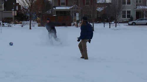 Jon & Clare Play Snow Soccer