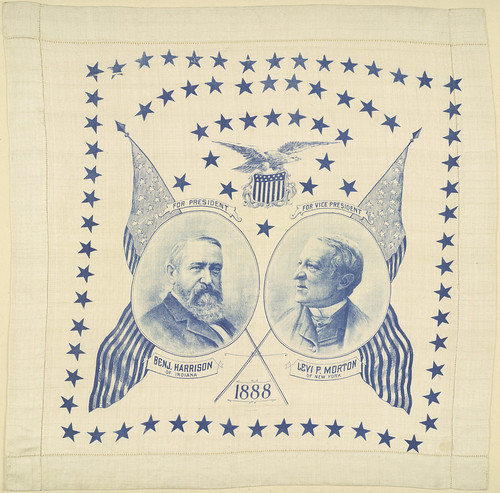 Benjamin Harrison-Morton "1888" Portrait Handkerchief