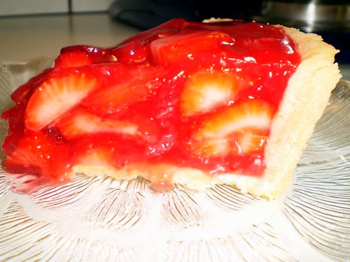 Glazed strawberry tart piece