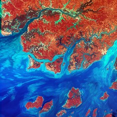 Satellite photo of Guinea-Bissau.